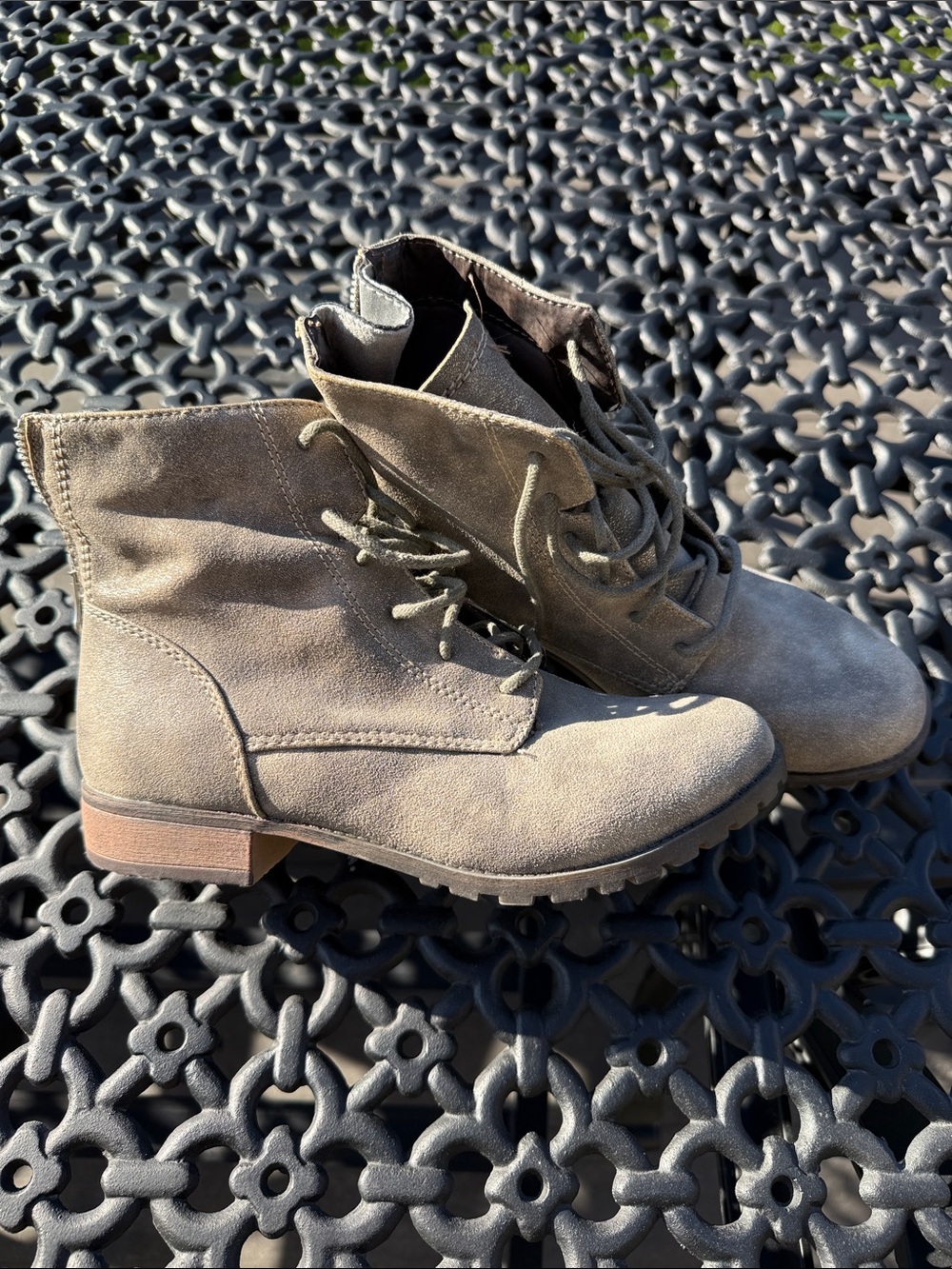 Mossimo Supply Co. Women's Taupe Suede Lace-Up Ankle Boots